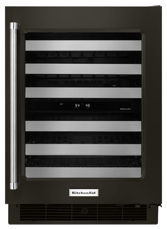 KitchenAid® 24" Black Stainless Steel with PrintShield™ Finish Wine Cooler