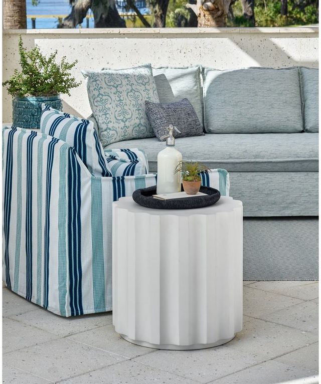 Universal Explore Home™ Coastal Living Outdoor Edisto Abaco White Side Table -2