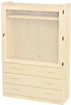 Crate Designs™ Furniture Unfinished TV Wall Unit with Locking Door