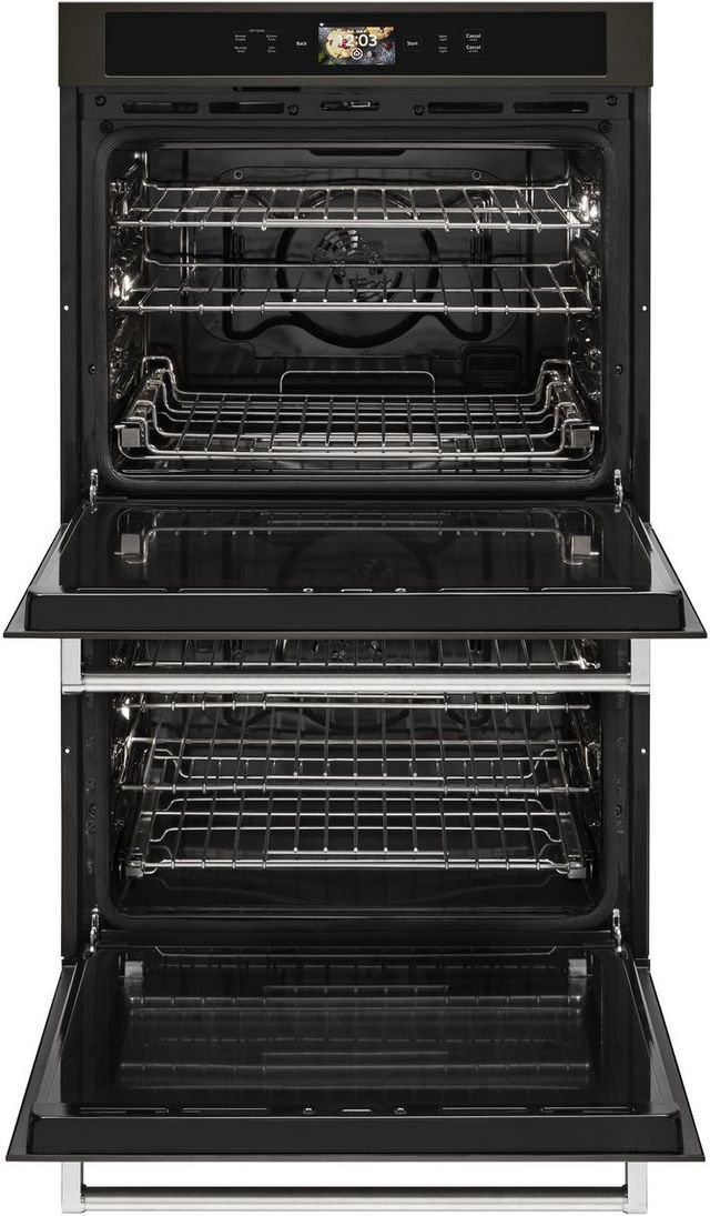 KitchenAid® 30" Black Stainless Steel with PrintShield™ Finish Smart Electric Built In Double Oven 1