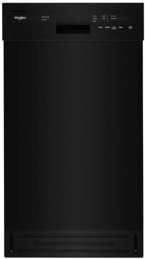 Whirlpool® 18" Black Front Control Built In Dishwasher