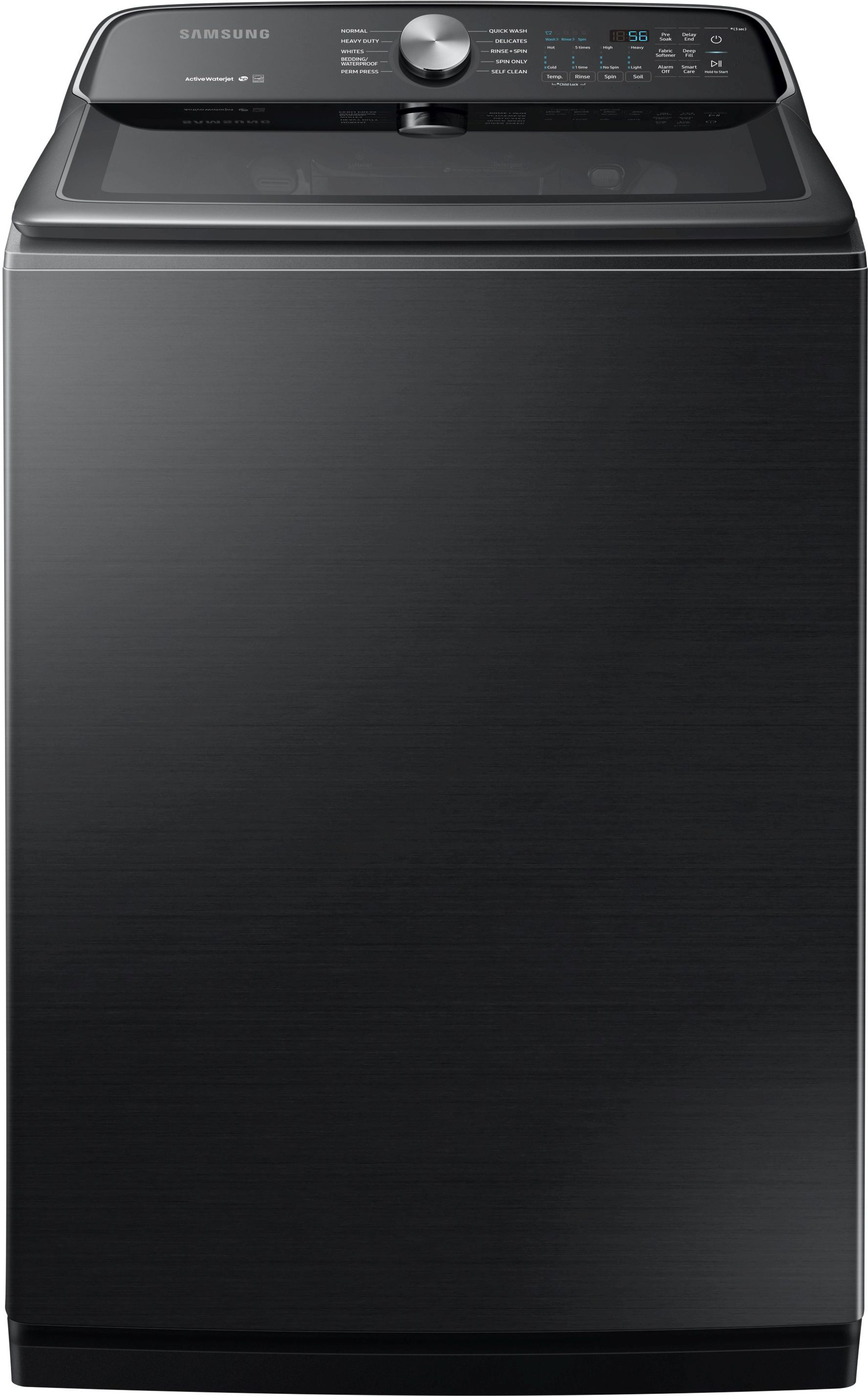 Samsung 5.4 Cu. Ft. Fingerprint Resistant Black Stainless Steel Top Load Washer-WA54R7200AV