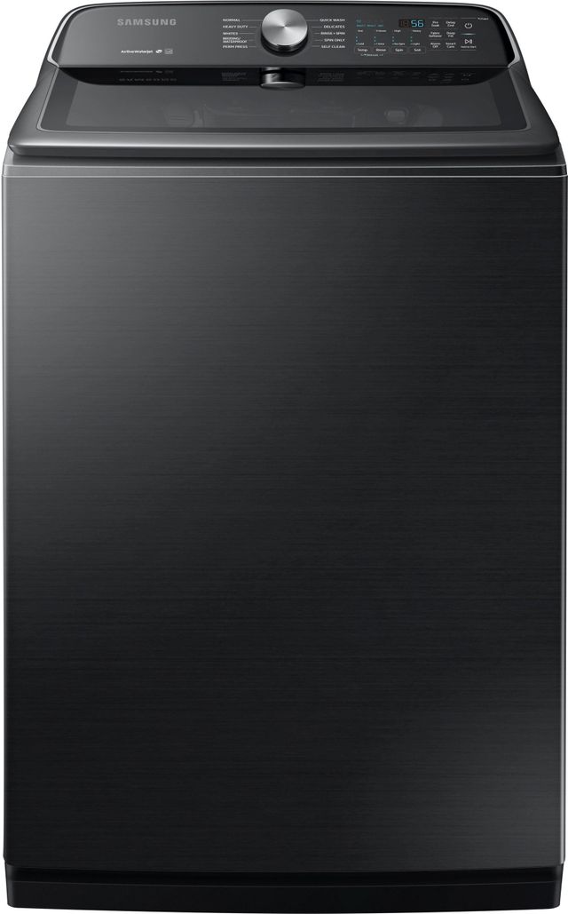 Samsung 5.4 Cu. Ft. Fingerprint Resistant Black Stainless Steel Top Load Washer-WA54R7200AV-0