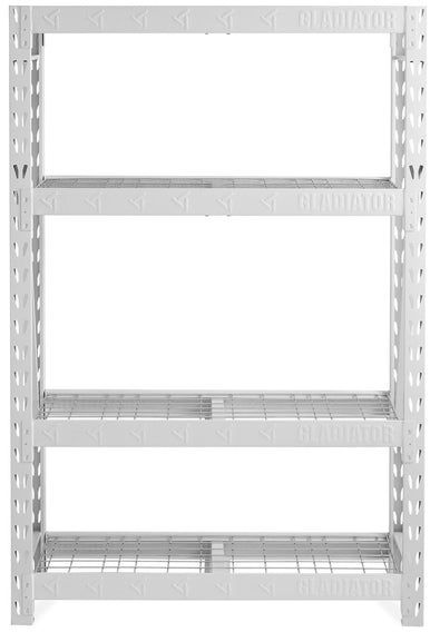 Gladiator® 48" White Wide Heavy Duty Rack with Four 18" Deep Shelves 1