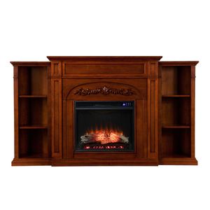 Richwood Cherry Traditional Ent Console with Firebox Insert