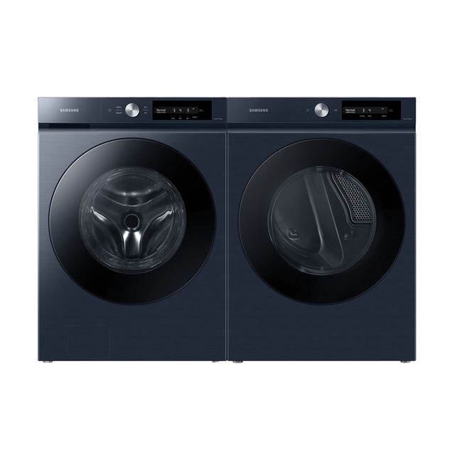 Samsung BESPOKE Brushed Navy Smart 5.3 cu.ft. Font Load Washer and Electric Dryer pair with AI Optiwash + Speed Dry-0