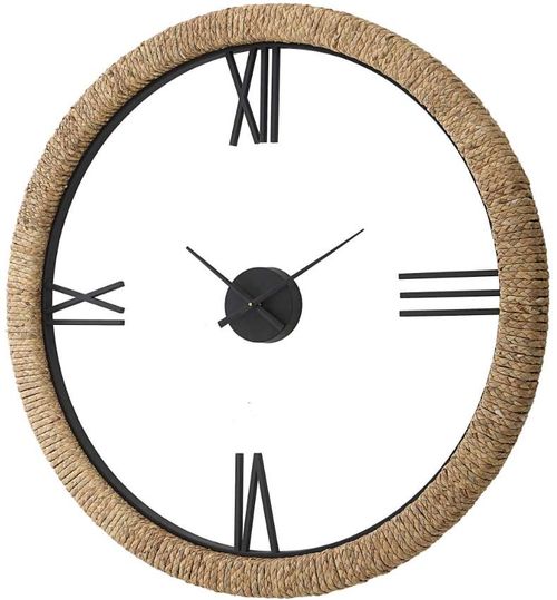 Time Flies Brushed Brass and Satin Black Modern Wall Clock