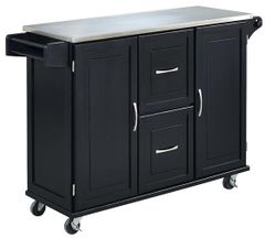 homestyles® Blanche Black/Stainless Steel Kitchen Cart