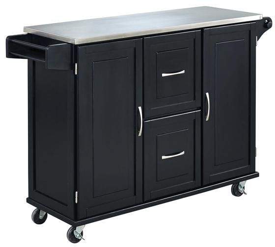 homestyles® Blanche Black/Stainless Steel Kitchen Cart | Urner's ...