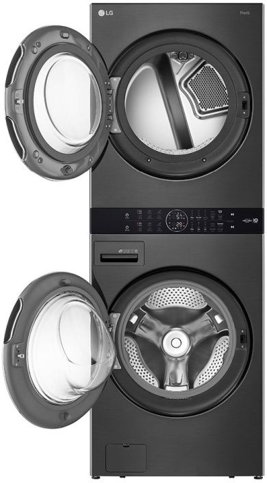 LG WashTower™ 4.5 Cu. Ft. Washer, 7.4 Cu. Ft. Gas Dryer Black Steel ...