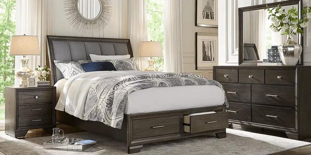 Beckwood Gray Queen Storage Bed, Dresser, Mirror and 2 Nightstands-0