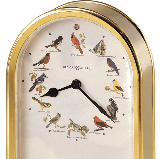 Howard Miller® Songbirds of North America III Brass Tabletop Clock 1