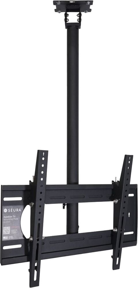 Seura® Black Powder Coat Outdoor Long Arm Ceiling TV Mount 1