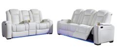 Signature Design by Ashley® Party Time 2-Piece White Power Reclining Living Room Seating Set