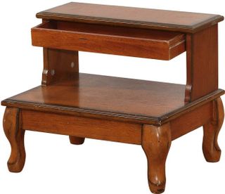 Powell® Attic Antique Cherry Bed Steps with Drawer