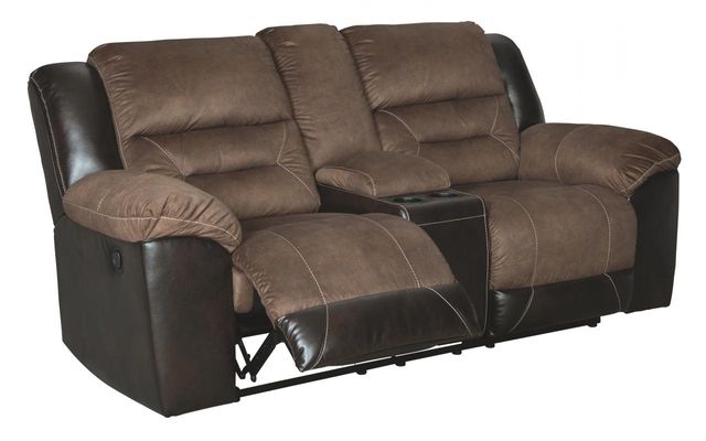 Signature Design by Ashley® Earhart Chestnut Double Reclining Loveseat with Console-0