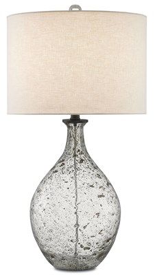 Currey & Company Luc Clear Speckled Glass/Steel Gray Table Lamp