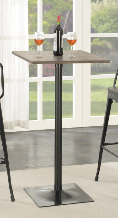 Coaster® Dark Elm And Matte Black Square Bar Table-2