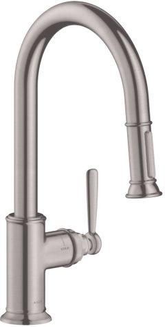 AXOR Montreux Steel Optic HighArc Kitchen Faucet 2-Spray Pull-Down, 1.75 GPM