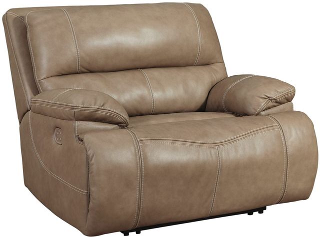 Signature Design by Ashley® Ricmen Putty Wide Seat Leather Power Recliner-0