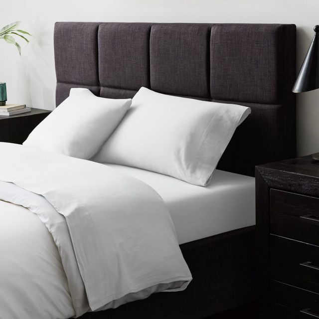 Malouf® Linen-Weave Cotton White Queen Pillowcases 6