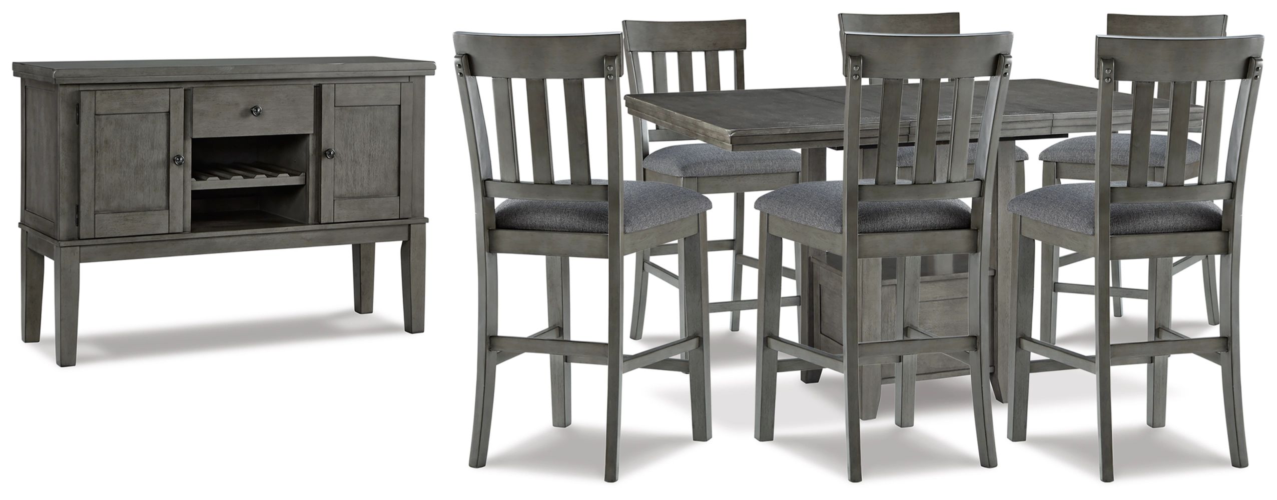 Grey bar outlet height dining set