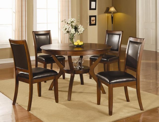 Coaster® Nelms 5-Piece Deep Brown Dining Table Set