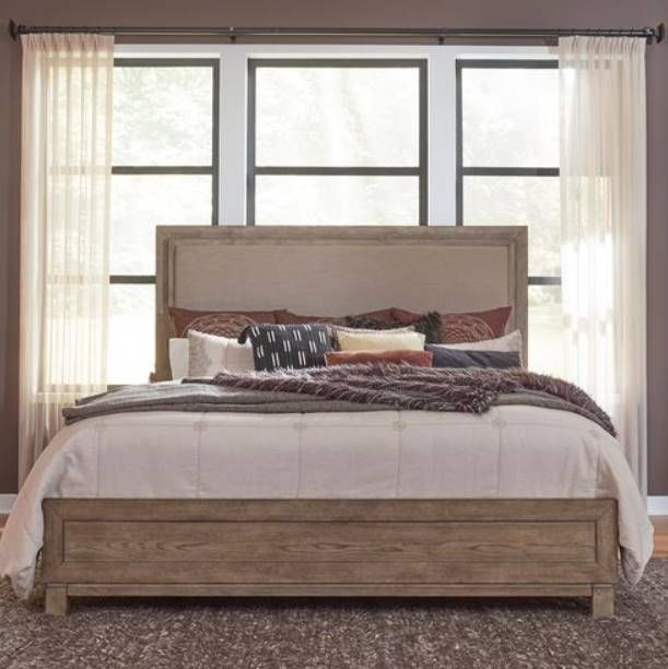 Liberty Canyon Road Beige Queen Upholstered Bed-2