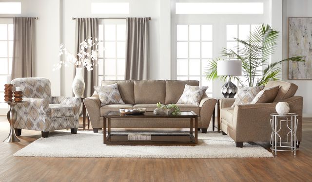 Hughes Furniture 15600 Serenade Taupe Sofa and Loveseat Set | King's ...