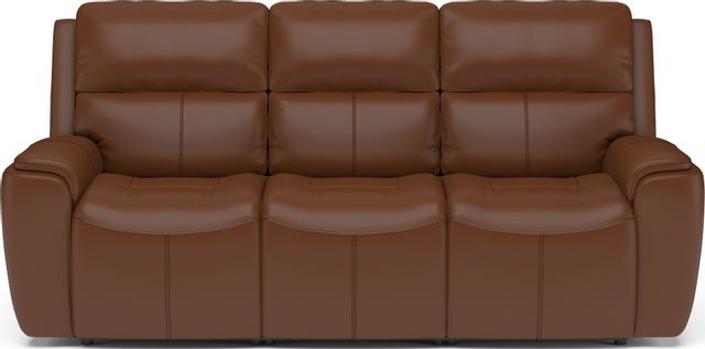 Flexsteel® Ellis Brown Power Reclining Sofa with Power Headrests-1
