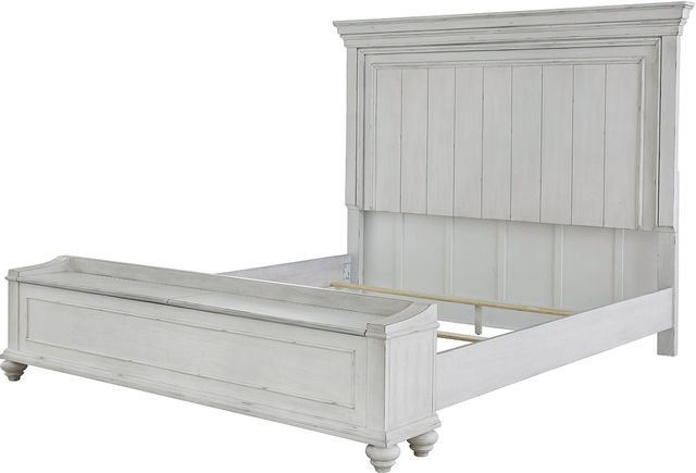 Benchcraft® Kanwyn Whitewash California King Panel Bed with Storage 1
