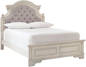 Signature Design by Ashley® Realyn Chipped White Full Upholstered Panel Bed