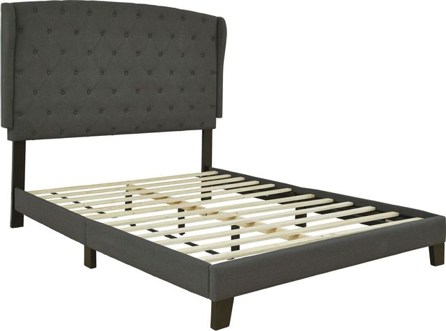 Signature Design by Ashley® Vintasso Charcoal Queen Upholstered Panel Bed 1