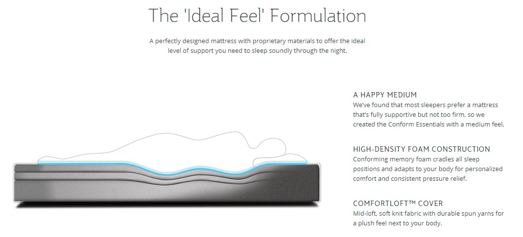 sealy conform essentials optimistic memory foam plush mattress