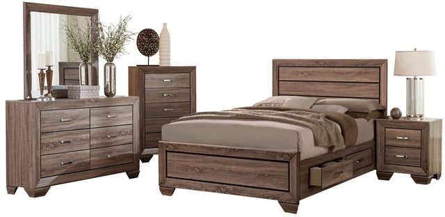 Coaster® Kauffman Washed Taupe Queen Storage Bed 2