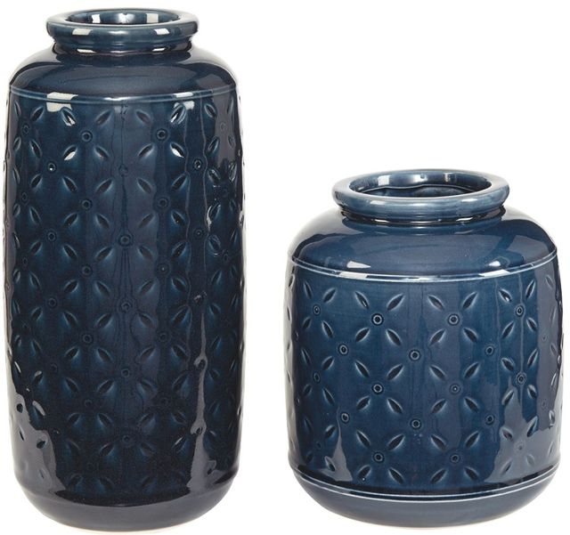 Signature Design by Ashley® Marenda Set of 2 Navy Vase