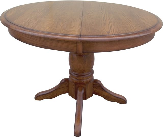 TEI 36" Burnish Walnut Brown Round Dining Table With 12" Leaf