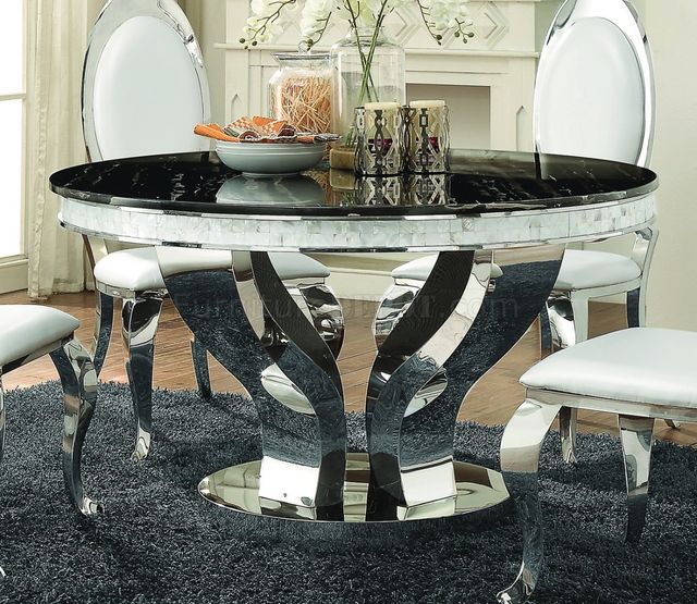 Coaster® Anchorage Chrome Dining Table 2