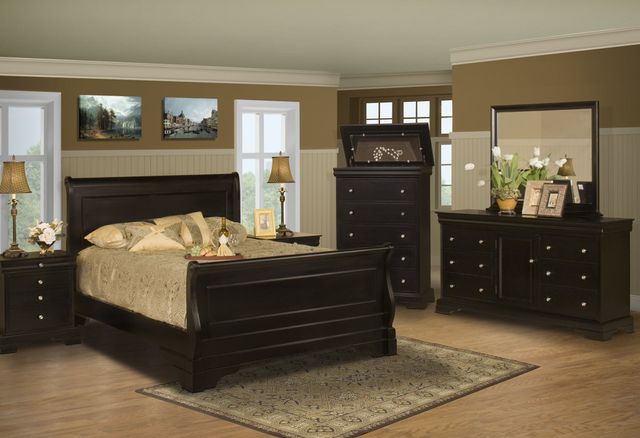 New Classic® Home Furnishings Belle Rose Black Cherry Queen Sleigh Bed-5