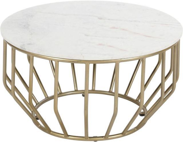 Coast2Coast Home™ Odell Gold/Luna White Cocktail Coffee Table