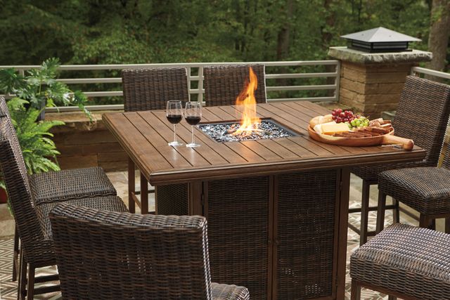 Signature Design by Ashley® Paradise Trail Square Bar Table with Fire Pit-3