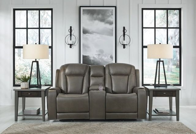 Signature Design by Ashley® Card Player Smoke Power Reclining Loveseat 6