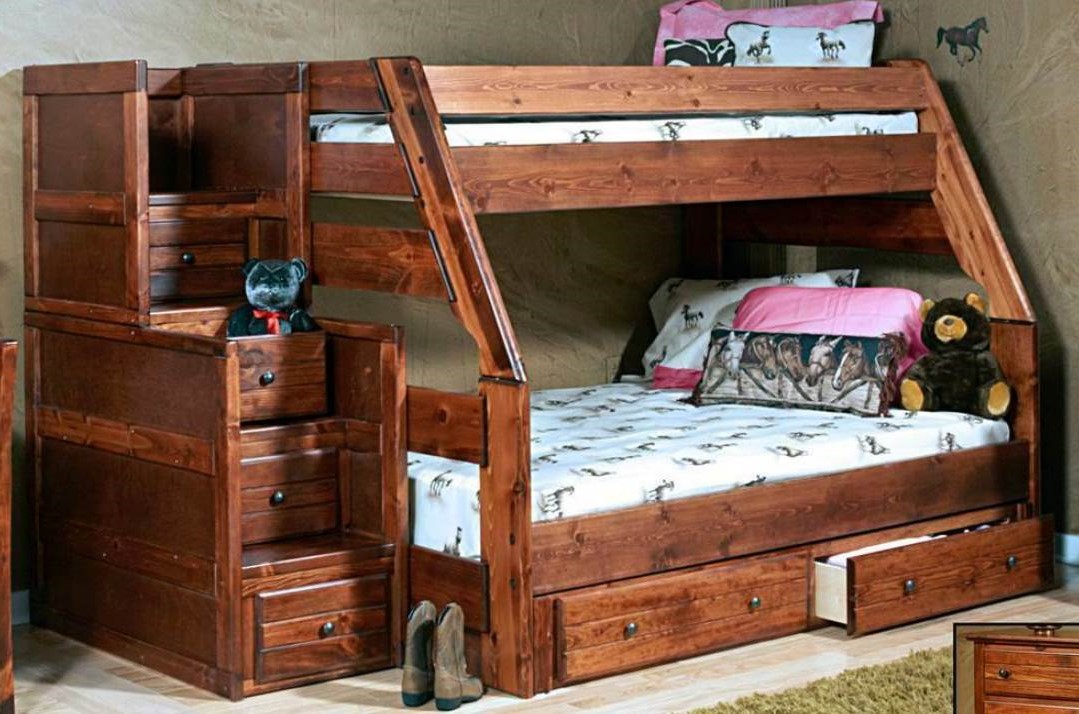 Trendwood Inc. Sedona High Sierra Cocoa Twin/Full Bunk Bed with Drawers