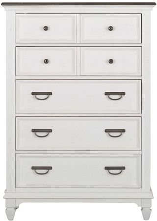 Liberty Furniture Allyson Park Wire Brushed White 5 Drawer Chest