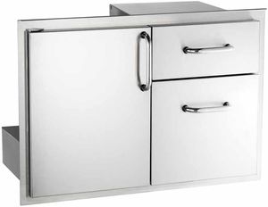 American Outdoor Grill 18" x 30" Stainless Steel Door With Double Drawer