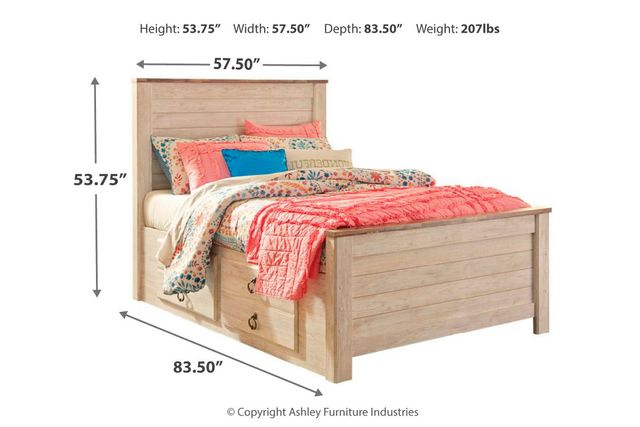 Signature Design by Ashley® Willowton Whitewash Full Panel Storage Youth Bed 4