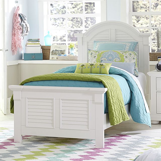 Liberty Furniture Summer House Oyster White Youth Twin Panel Bed 2