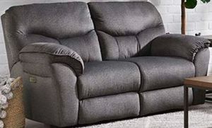 Southern Motion™ Power Play Charcoal Reclining Loveseat with Power Headrest