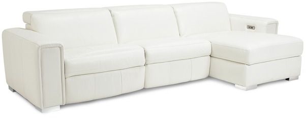 Palliser® Furniture Titan White Recliner Chaise Sofa with Power Headrest 0