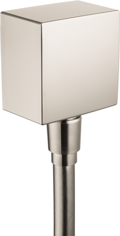 Hansgrohe FixFit Brushed Nickel Wall Outlet Square with Check Valves